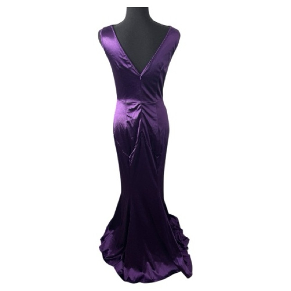 Muxxn Purple Bridesmaid Dress l Satin Cowl Neck l Maxi Bodycon l Poshmark - Picture 2 of 4